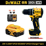 DEWALT DCD805 20V Power Tools, Brushless Impact Drill Cordless Electric Screwdriver, Optional 2Ah 6Ah Lithium Battery Tool Set