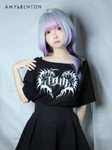 Original Mine Series Subculture Dark Girl Cute T-shirt Japanese Sweet Cool Sexy Off Shoulder Short-sleeved Top Graphic T Shirts