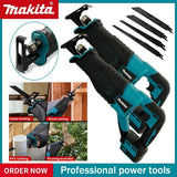 Makita Brushless Reciprocating Saw Reciprocating Saw Portable Cordless Power Tools With 4pcs Saw Blades For 18V 20V  Battery