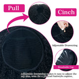 Glueless Half Wigs Human Hair Kinky Curly Headband Wig Upgrade 3 IN 1 No