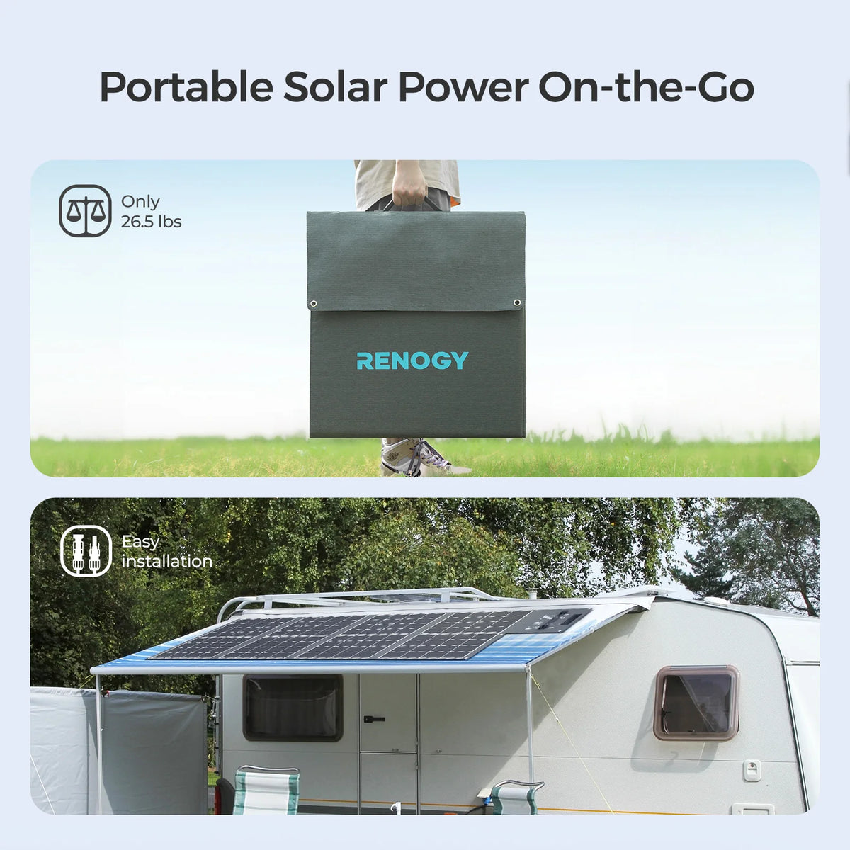 Renogy 400W Foldable Solar Panel Blanket, 25% N-Type Efficiency, Lightweight Portable Charger for RV, Camping, Off-Grid