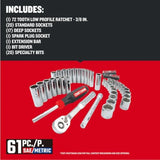 Mechanics Tool Set, 3/8 Inch Drive, 61 Piece (CMMT45161)