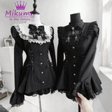 Mikumn Harajuku Y2k Japanese Lolita Style Dress With Shorts Kawaii Vestidos Women Gothic Lace Bow Flare Sleeve Party Mini Dress