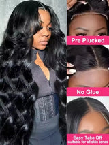 44 Inch Body Wave 13x6 Hd Lace Frontal Wig Human Hair 360 Brazilian Pre Plucked Lace For Women 13x4 Lace Front Wigs 250 Density