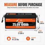 Buknuwo 24V 100Ah Bluetooth And Non-Bluetooth LiFePO4 Lithium Battery, Built-in 100A BMS Low Temperature Protection Capable Of Over 8000 Deep Cycles Support Parallel Battery And 1/2/4 Pack Available For Trolling Motor, Marine, RV, Solar