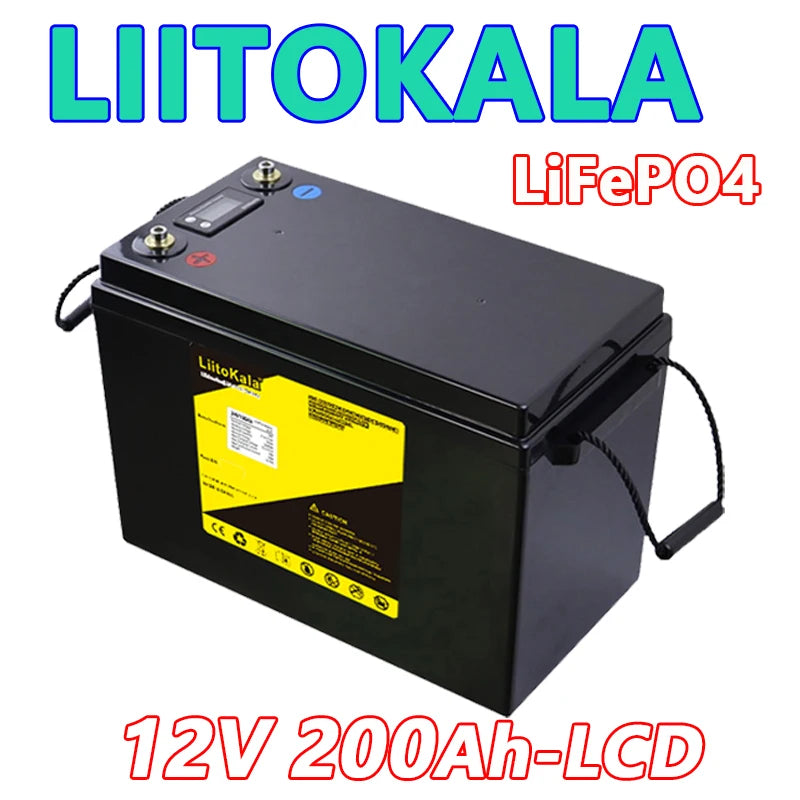 LiitoKala 12V 300Ah 200Ah LiFePO4 Battery 100Ah 120Ah 150Ah Campers Waterproof Golf Cart Battery Off-Road Off-grid Solar Energy