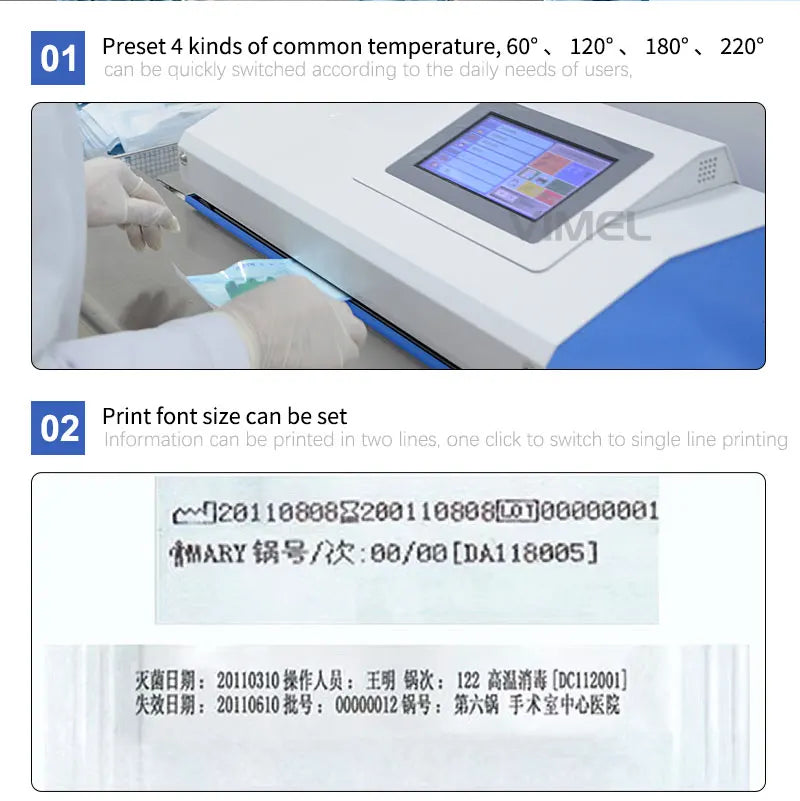 Dental Laboratory Fll Automatic Sealing Machine With 7 Inch  LCD Screen Sealer Packaging Machine Medical Sterilization Equipment