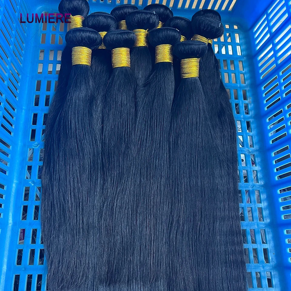 28 30 32 Inch Bone Straight Human Hair Extensions Brazilian Bundles Virgin Raw Human Hair 3 4 Bundles Hair Weave Extension