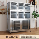 Stainless steel dog cage bold multi-layer pet display cage small dog outdoor display cabinet pet store foster cage