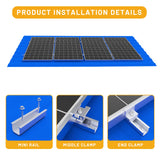 14/12/10/6pcs Solar Panel Mounting Brackets Mid and End Clamps and Rails Kit for Roofing Solar Panels of Multiple Sized