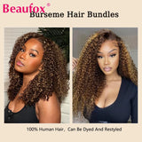 Beaufox Burmese Curly Bundles Human Hair Raw Virgin Curly Hair Bundles Water Wave Human Hair Bundle Spiral Curls Double Weft