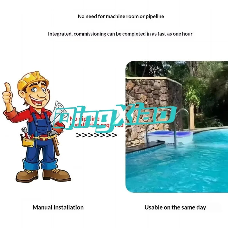 Wall Mounted Integrated Swimming Pool Filter Machine Water Circulation Purification Treatment With LED Lighting All In One