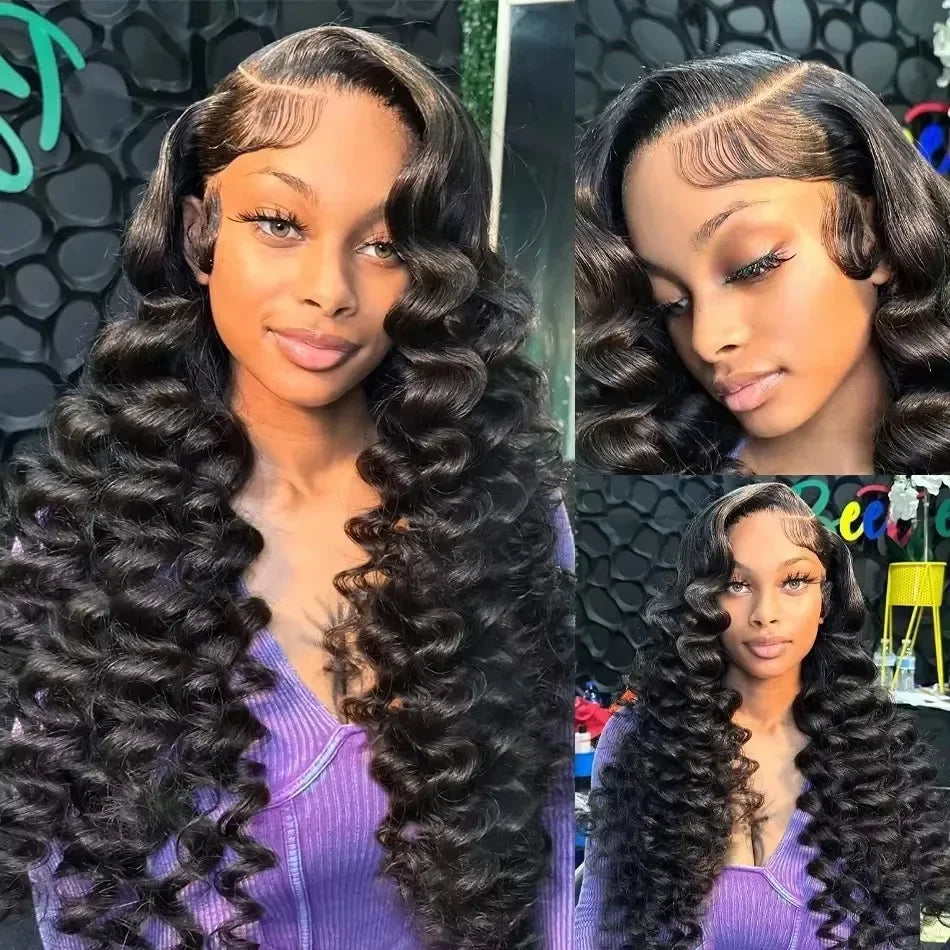 Loose Deep 13x6 Lace Front Human Hair Wig 30 40 Inches Brazilian Water