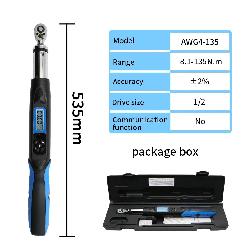 Shahe 1/2''Digital Torque Wrench Electronic Set with Buzzer & LED Adjustable Electronic Torque Wrenches Car Repairing Tool