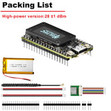 Heltec V4 Meshtastic WiFi LoRa 32 Dev-Board Case Set with 3000mAh Battery Soft Antenna ESP32 SX1262 Solar Powered BLE High Power