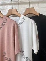 2026 Spring Summer Women Knit Thin Tshirt Skull Letter Rhinestone Short-sleeved Lady Round Neck Casual Knitted Tee