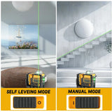 DEWALT DW089LG Lithium Battery Green Laser Level 12 Lines 3 Sides 360°