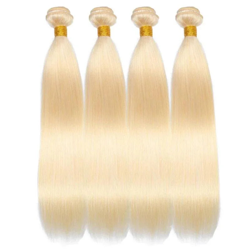 613 Honey Blonde Bone Straight Human Hair Bundles Virgin Hair Extensions Brazilian Hair Weave 1/3/4 Raw Hair Bundles 10-46inch