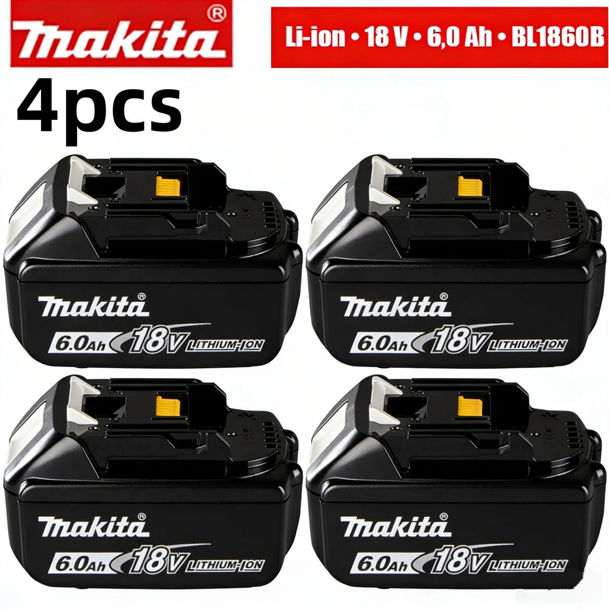 Genuine Makita 18V Battery 6ah,With Battery Indicator Rechargeable Makita Battery,BL1830 BL1840 BL1850 Power Tool Battery