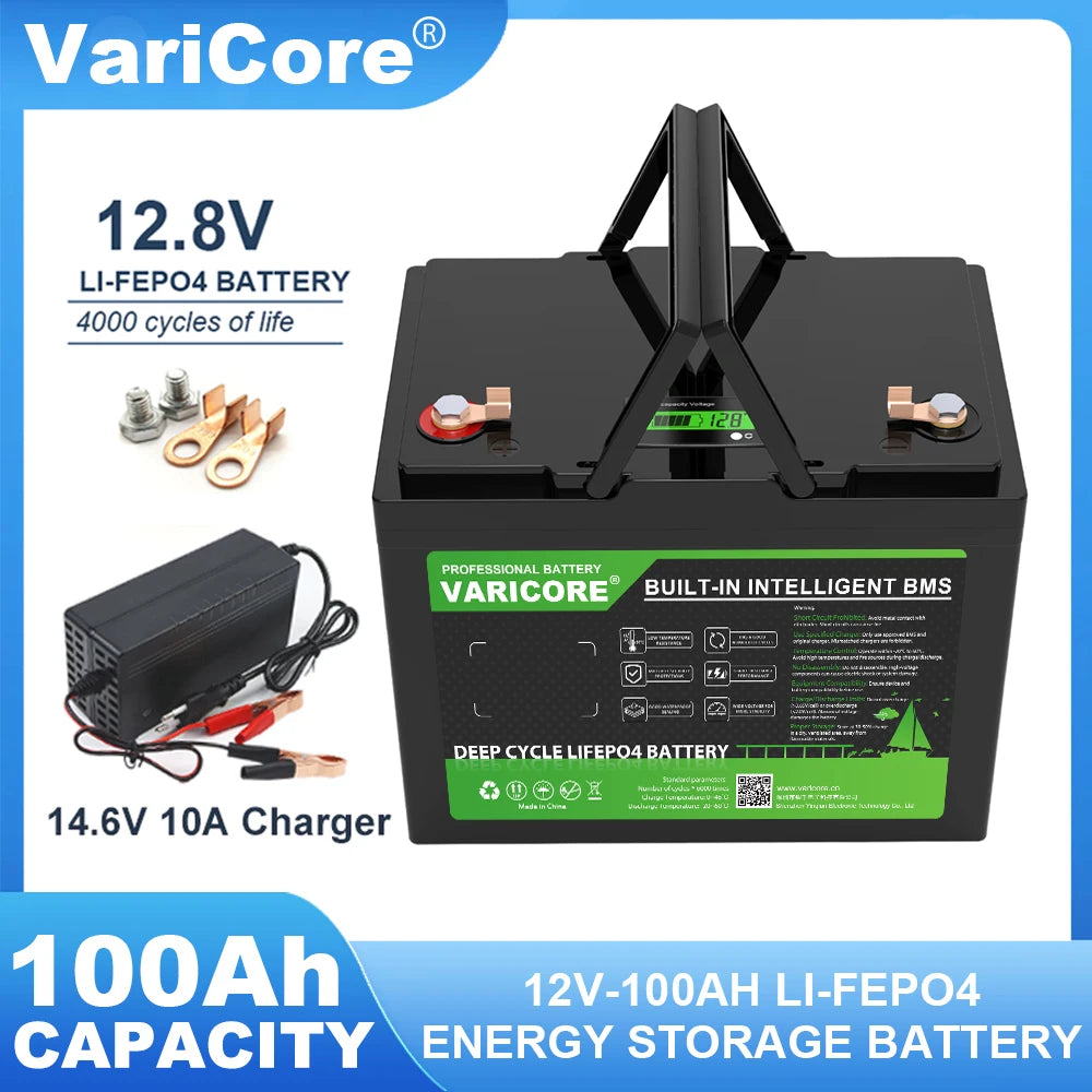 VariCore 12V/12.8v 340Ah 360Ah 200Ah 180Ah 120Ah LiFePO4 Battery Lithium Iron Phosphate Batteries Travel Camp 14.6v Golf Cart