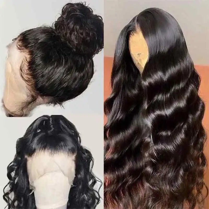 Hidden Strap Body Wave 360 HD Full Lace Front Wigs Human Hair Pre Plucked 12A Glueless Brazilian Virgin Wig With Drawstring