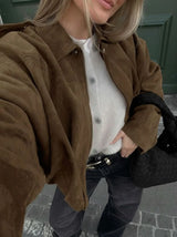 Women’s 2026 Autumn and Winter New Casual Fashion Suede-Textured Pilot Jacket Top