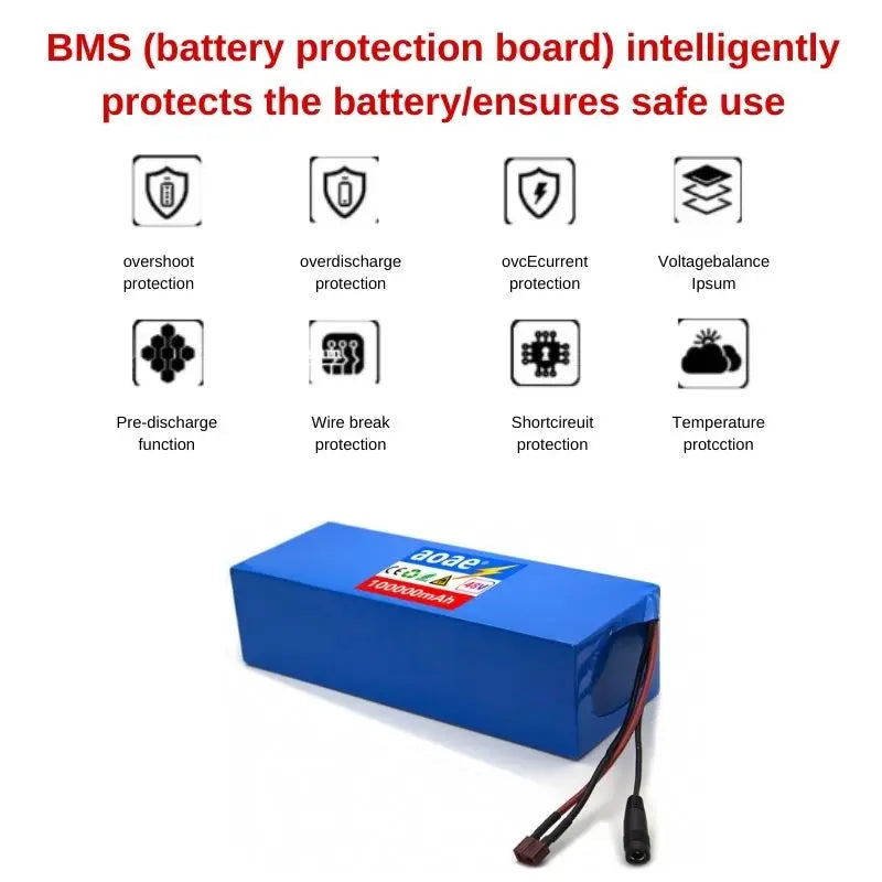 48V 100ah 13s5p Lithium Battery Pack 48v 100000mAh 250W-2000W Citycoco Motorized Scooter Batteries Built in 50A BMS