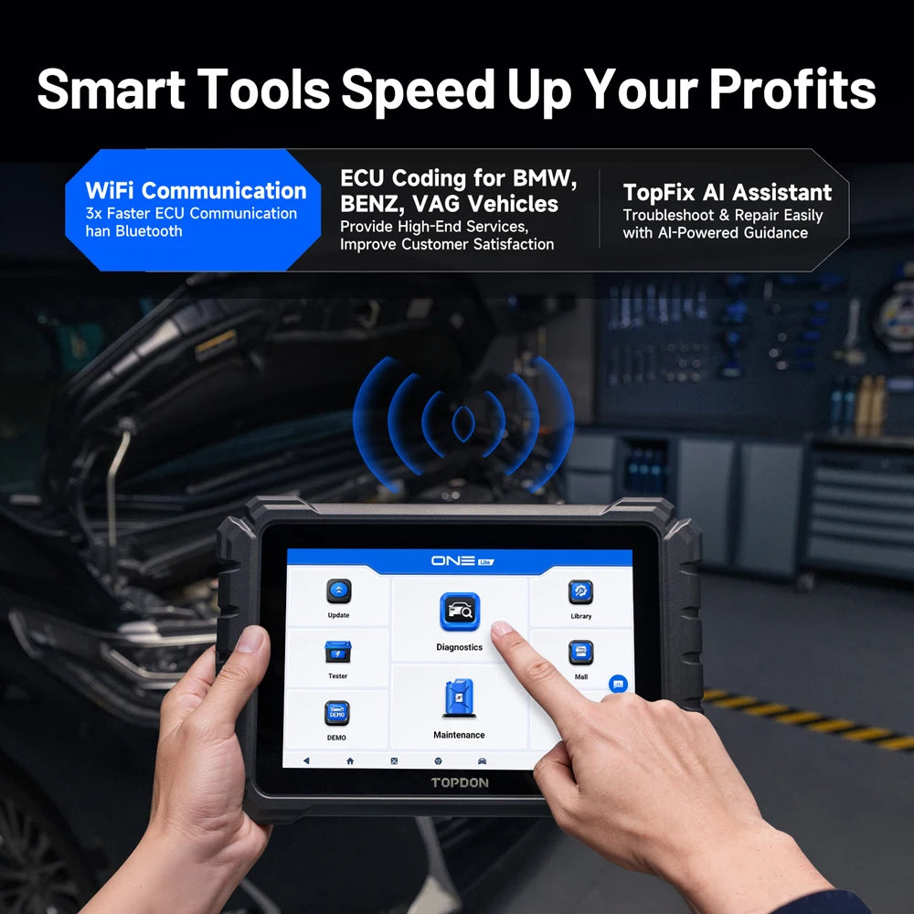 Car Diagnostic Tools TOPDON ONE LITE For All Systems CANFD DOIP FCA All Service ECU Coding Bidirectionnal OBD2 Scanner 50+ Reset