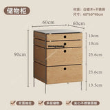 A139 Stainless steel solid wood chest cabinet household multi-layer storage storage living room locker