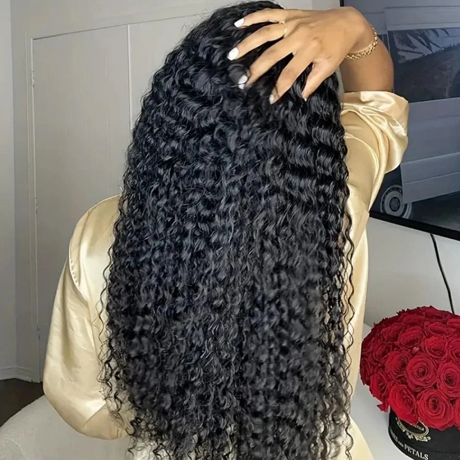 200% 40 Inch 13x4 Deep Wave Lace Front Wig Brazilian Virgin Human Hair