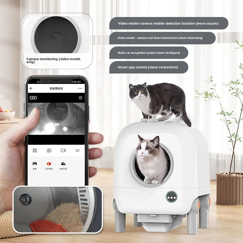 Fully Enclosed Fresh Air Deodorizing Smart Cat Litter Box Automatic Cat Litter Box Cat Toilet APP Large Capacity