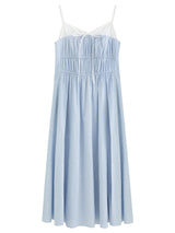 DUSHU 2026 Summer Women's Smocked Panel Spaghetti Strap Dress - Elegant Floral Mini for Vacation and Date Night