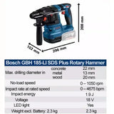BOSCH GBH 185-LI Professional Brushless Rotary Hammer Impact Drill SDS PLUS 18V Rechargeable Electric Bare Tool GBH185-LI