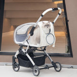 Luxury Pet Stroller Dogs 4 Wheels Foldable Detachable Cat Stroller Outdoor Walking Small Medium Puppy Strollers Portable Cheap