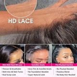 Body Wave Human Hair Wigs 13X6 Hd Lace Frontal Wig 250 Density 30 40Inch Lace Front Wig Pre Plucked Brazilian Hair Natural Black