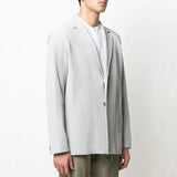 ISSEY Lined Japanese Miyake-Style Pleated Suit for Men Draped Loose Fit Versatile Casual Suit Jacket