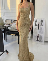 Elegant Sequin Halter Mermaid Gown Burgundy Waist Sleeveless Bodycon Floor Length Dress New Style Formal Party Maxi Outfits 2026