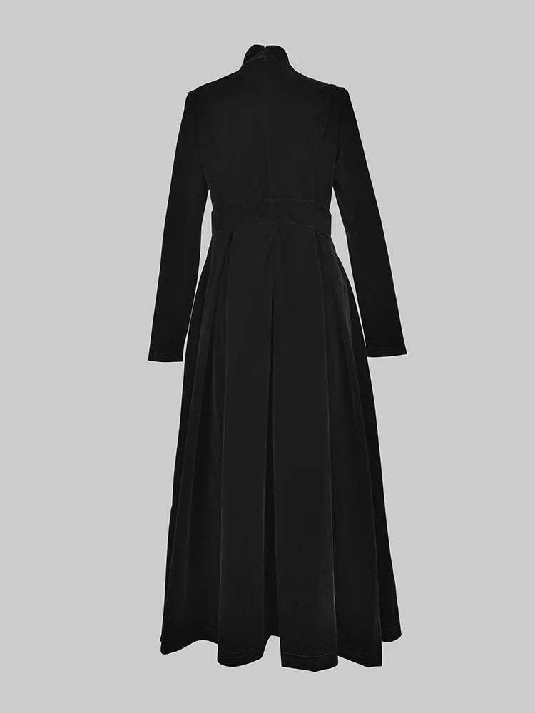Gymystar Black Party Dress Women Elegant Luxury Prom Golden Velvet Dress New High Neck Vestidos Birthday Evening Luxurious Dress