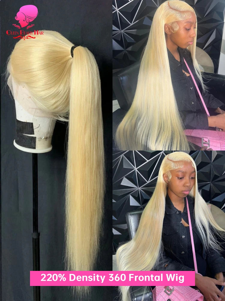 38 Inches 220 Density 360 Lace Frontal Wigs Straight Lace Frontal Wig