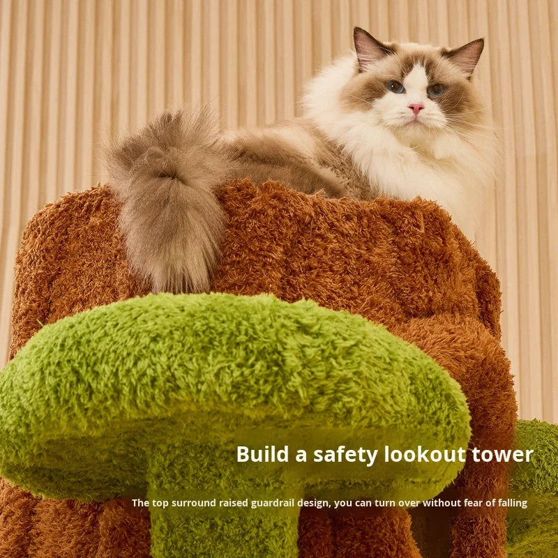 Luxury Modern Tall Large Cat Tree with Scratching Bed Hammock Removable Mats Heavy Duty Carton Packaging 90.55in Cat Furniture