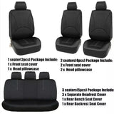 9pcs/Set Car Seat Cover Universal Leather Black Seat Protector Cover Complete Set of All Seasons Car Interior Accessories