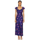Fashionable Elegant Vintage Lace Patchwork Polka Dot Backless Maxi Dress For Women Luxurious Prom Dinner Party Wedding Guests