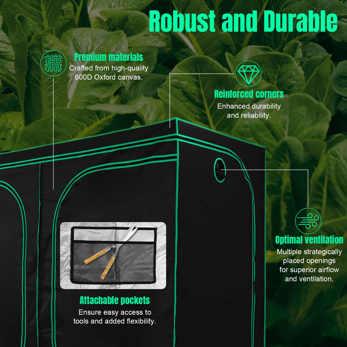 Plant Growing Tent with Observation Window Hydroponic Indoor Grow Tent for Indoor Hydroponics Growing