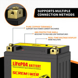 12V LiFePO4 Motorcycle Battery 4Ah 6Ah 8Ah 12Ah CCA 260A 350A 450A 620A 720A Lithium Iron Phosphate Starter Battery ATV UTV