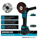 Makita DGA404 18V Brushless Cordless Angle Grinder, 125mm High Power Rechargeable Cutting Polishing Machine