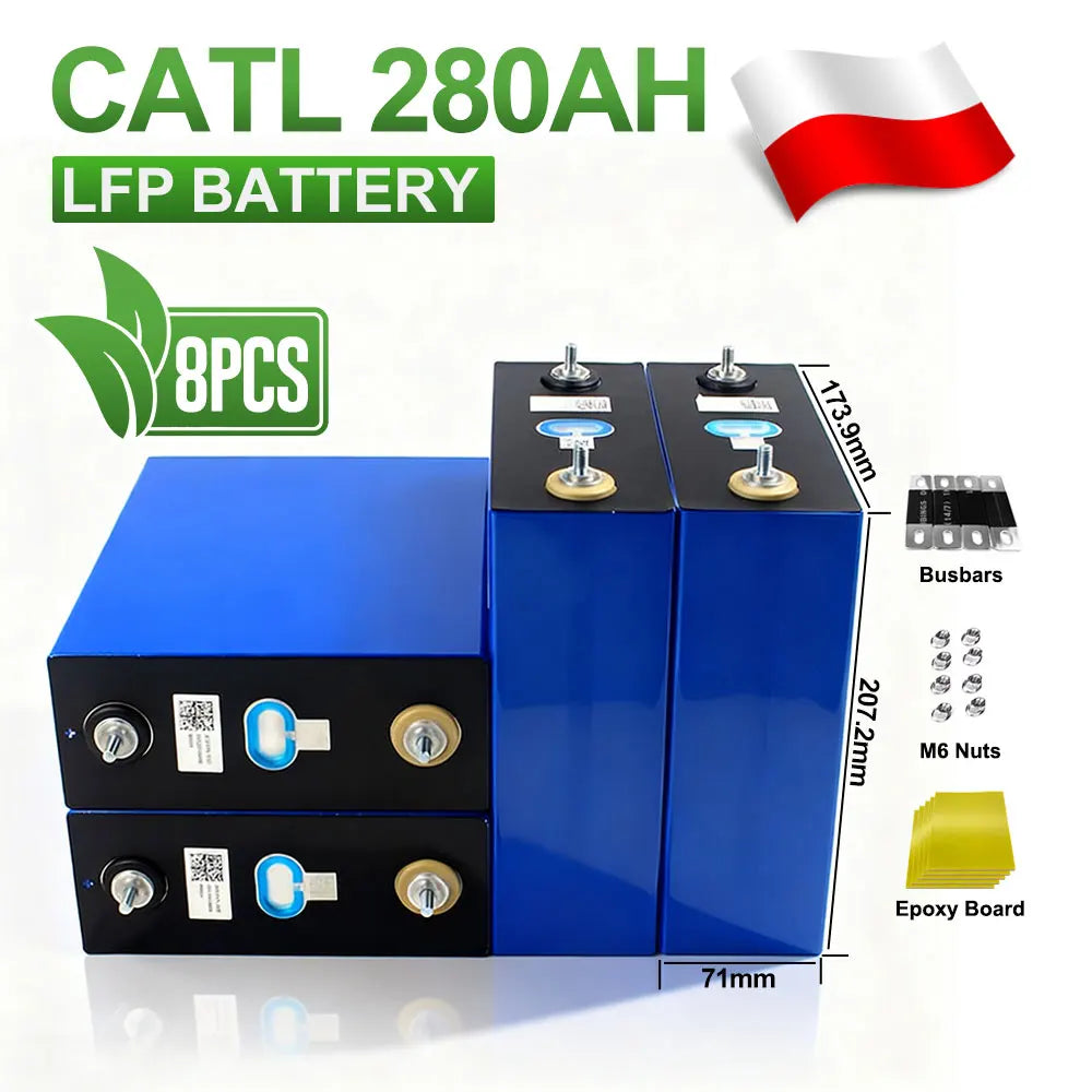 Grade A 3.2V EVE280AH Lifepo4 Battery LF280K Rechargeable Lithium Batteries DIY 12V 24V 48V for Solar Storage System RV Boat EV