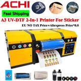 US STOCK A3 UV DTF Printer Laminating 2 in 1 Varnish Gliding Printer Sticker Waterproof Dustproof for Wood Glass Phone Case