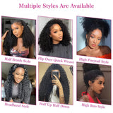 Glueless Half Wigs Human Hair Kinky Curly Headband Wig Upgrade 3 IN 1 No