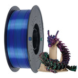 KINGROON 5KG Silk Tricolor PLA Filament 1.75mm, Three-colour Coextrusion 3D Printing Material, New Color Change, 5Roll 1kg/Spool