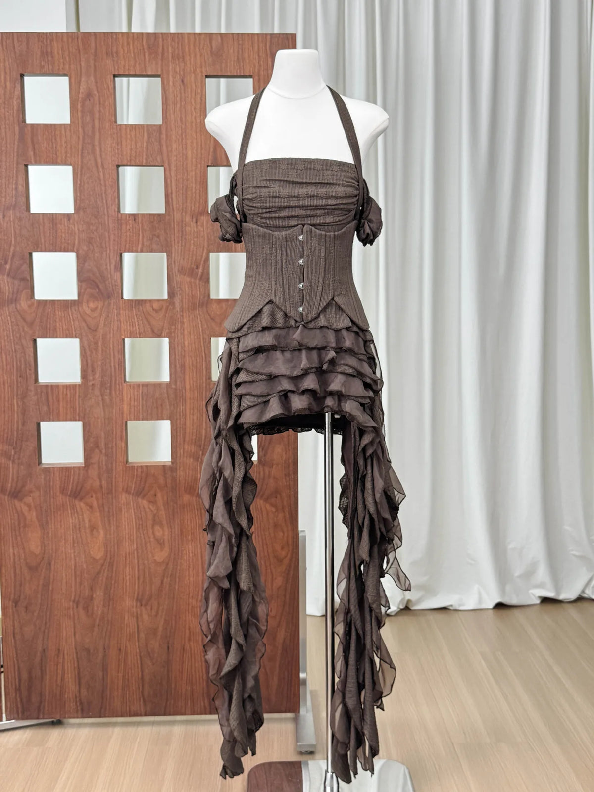 IEQJ Fashion Solid Color Dress Women's Fringe Strapless Dress Waistband Same Color Shorts 2025 Summer New Tide 3QW1034